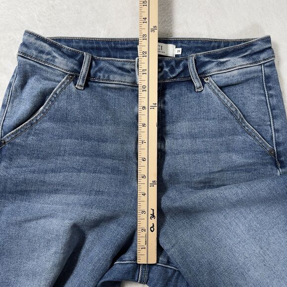 Vici High Rise Wide Leg Cropped Jeans Womens Sz 29 Medium Wash - Picture 9 of 11